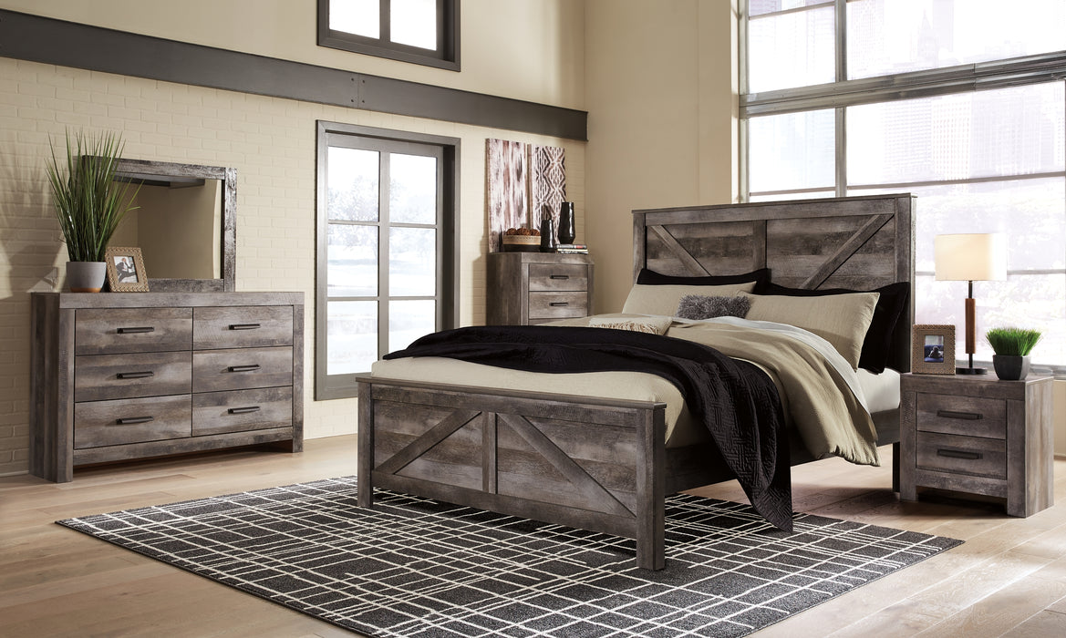 Wynnlow King Crossbuck Panel Bed with Mirrored Dresser and Chest Factory Furniture Mattress & More - Online or In-Store at our Phillipsburg Location Serving Dayton, Eaton, and Greenville. Shop Now.
