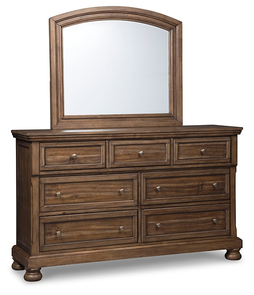 Flynnter California King Panel Bed with 2 Storage Drawers with Mirrored Dresser, Chest and Nightstand Factory Furniture Mattress & More - Online or In-Store at our Phillipsburg Location Serving Dayton, Eaton, and Greenville. Shop Now.