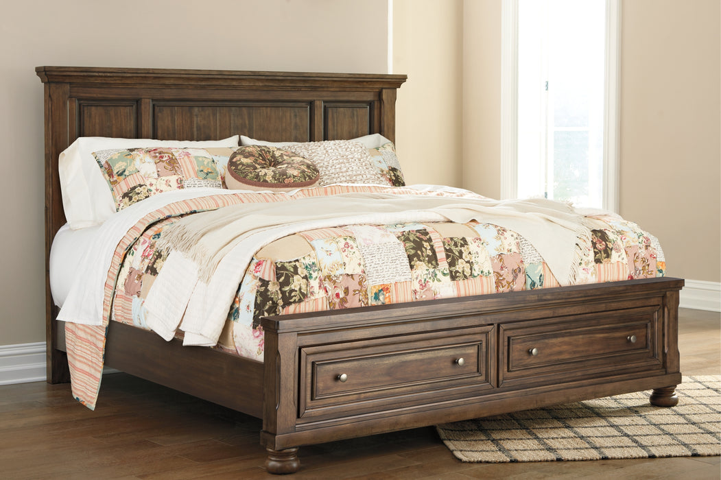 Flynnter Queen Panel Bed with 2 Storage Drawers with Mirrored Dresser, Chest and 2 Nightstands Factory Furniture Mattress & More - Online or In-Store at our Phillipsburg Location Serving Dayton, Eaton, and Greenville. Shop Now.