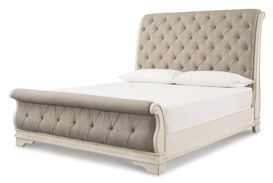 Realyn Queen Sleigh Bed with Mirrored Dresser and 2 Nightstands Factory Furniture Mattress & More - Online or In-Store at our Phillipsburg Location Serving Dayton, Eaton, and Greenville. Shop Now.