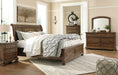 Flynnter Queen Sleigh Bed with 2 Storage Drawers with Mirrored Dresser, Chest and Nightstand Factory Furniture Mattress & More - Online or In-Store at our Phillipsburg Location Serving Dayton, Eaton, and Greenville. Shop Now.