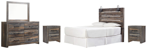 Drystan Queen Panel Headboard with Mirrored Dresser and 2 Nightstands Factory Furniture Mattress & More - Online or In-Store at our Phillipsburg Location Serving Dayton, Eaton, and Greenville. Shop Now.