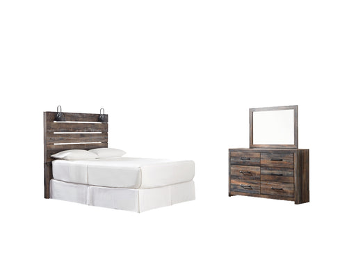 Drystan Queen Panel Headboard with Mirrored Dresser Factory Furniture Mattress & More - Online or In-Store at our Phillipsburg Location Serving Dayton, Eaton, and Greenville. Shop Now.