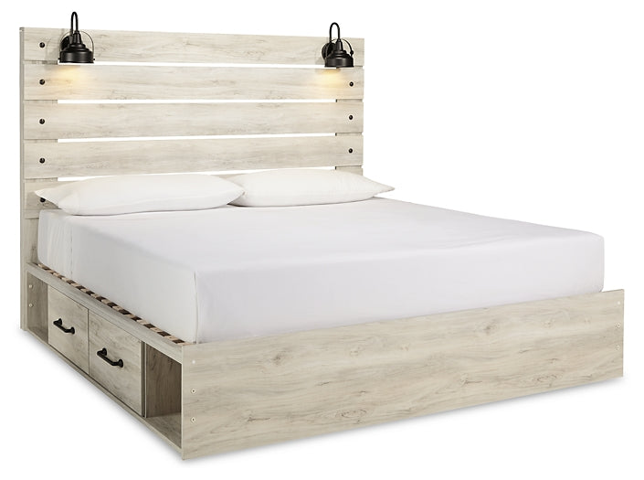 Cambeck King Panel Bed with 2 Storage Drawers with Mirrored Dresser and Chest Factory Furniture Mattress & More - Online or In-Store at our Phillipsburg Location Serving Dayton, Eaton, and Greenville. Shop Now.