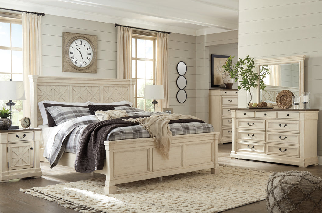 Bolanburg California King Panel Bed with Mirrored Dresser and 2 Nightstands Factory Furniture Mattress & More - Online or In-Store at our Phillipsburg Location Serving Dayton, Eaton, and Greenville. Shop Now.