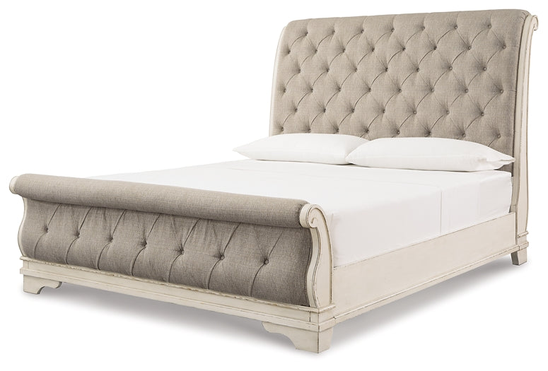Realyn Queen Sleigh Bed with Mirrored Dresser Factory Furniture Mattress & More - Online or In-Store at our Phillipsburg Location Serving Dayton, Eaton, and Greenville. Shop Now.