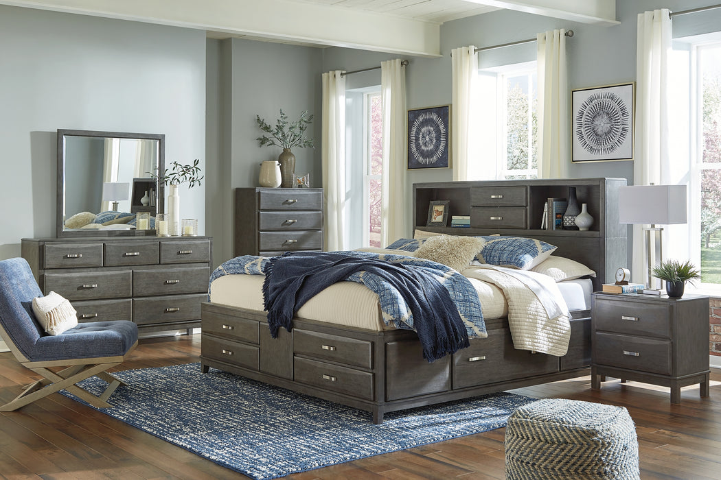 Caitbrook Queen Storage Bed with 8 Storage Drawers with Mirrored Dresser, Chest and Nightstand Factory Furniture Mattress & More - Online or In-Store at our Phillipsburg Location Serving Dayton, Eaton, and Greenville. Shop Now.