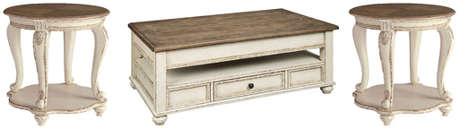 Realyn Coffee Table with 2 End Tables Factory Furniture Mattress & More - Online or In-Store at our Phillipsburg Location Serving Dayton, Eaton, and Greenville. Shop Now.