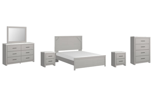 Cottonburg Queen Panel Bed with Mirrored Dresser, Chest and 2 Nightstands Factory Furniture Mattress & More - Online or In-Store at our Phillipsburg Location Serving Dayton, Eaton, and Greenville. Shop Now.
