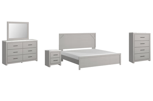 Cottonburg King Panel Bed with Mirrored Dresser, Chest and Nightstand Factory Furniture Mattress & More - Online or In-Store at our Phillipsburg Location Serving Dayton, Eaton, and Greenville. Shop Now.
