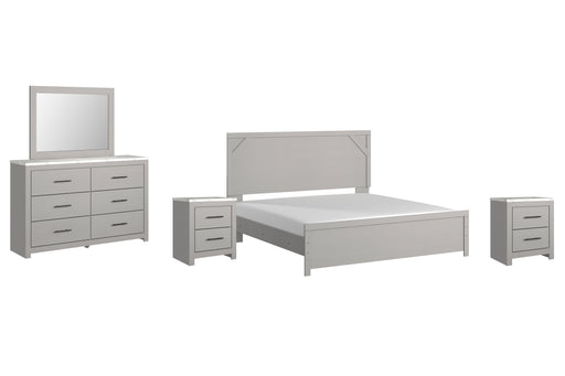 Cottonburg King Panel Bed with Mirrored Dresser and 2 Nightstands Factory Furniture Mattress & More - Online or In-Store at our Phillipsburg Location Serving Dayton, Eaton, and Greenville. Shop Now.