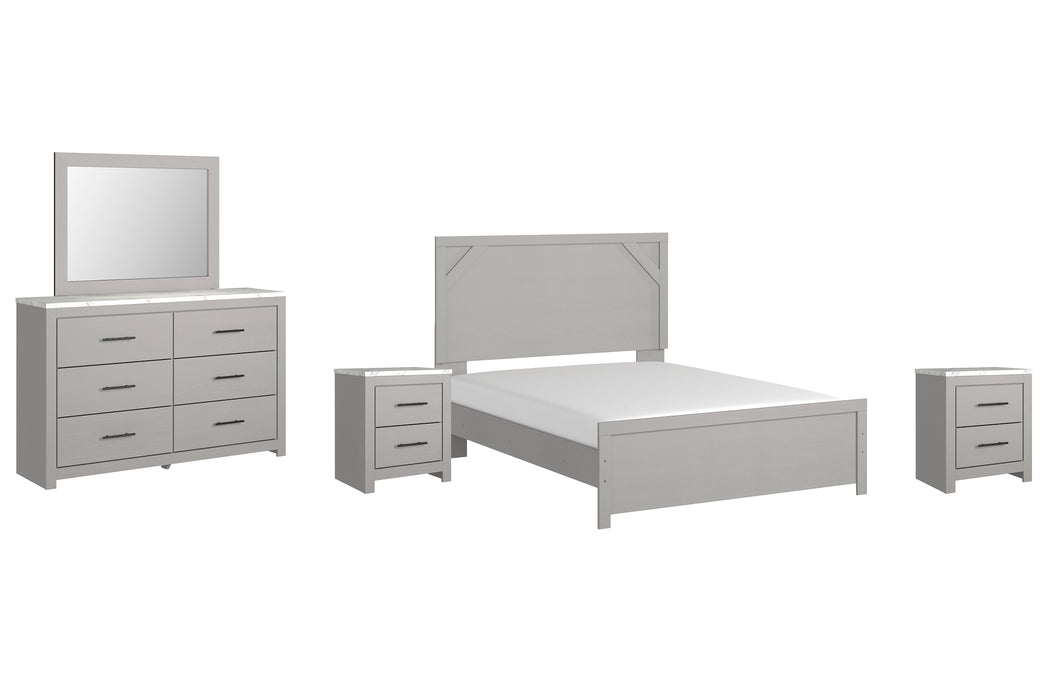Cottonburg Queen Panel Bed with Mirrored Dresser and 2 Nightstands Factory Furniture Mattress & More - Online or In-Store at our Phillipsburg Location Serving Dayton, Eaton, and Greenville. Shop Now.
