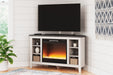 Dorrinson Corner TV Stand with Electric Fireplace Factory Furniture Mattress & More - Online or In-Store at our Phillipsburg Location Serving Dayton, Eaton, and Greenville. Shop Now.