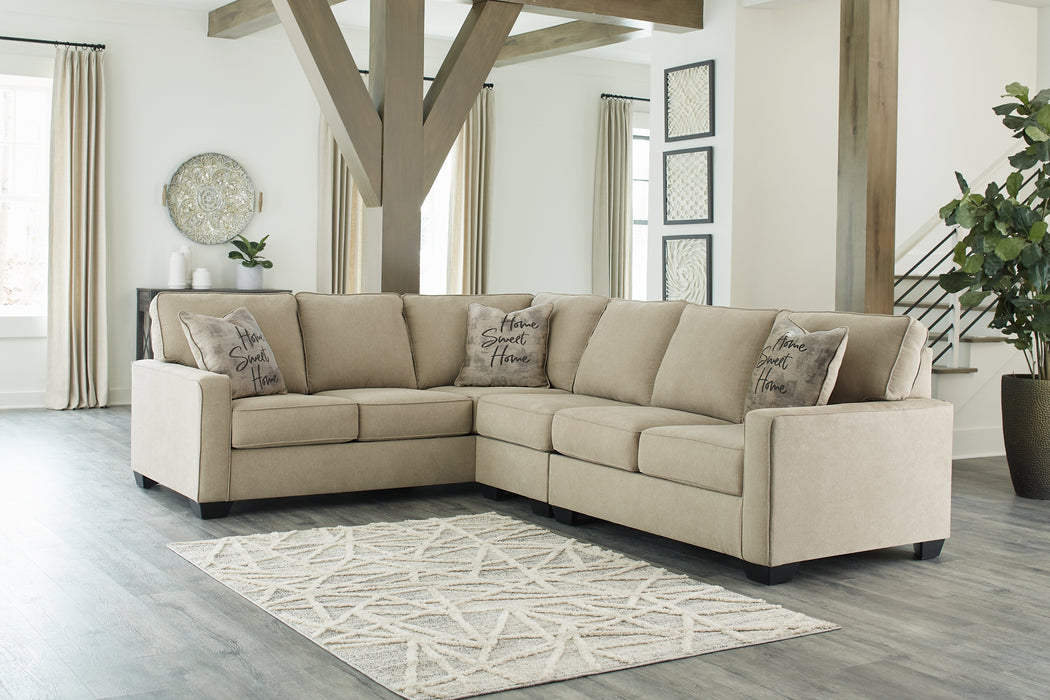 Lucina 3-Piece Sectional with Ottoman Factory Furniture Mattress & More - Online or In-Store at our Phillipsburg Location Serving Dayton, Eaton, and Greenville. Shop Now.