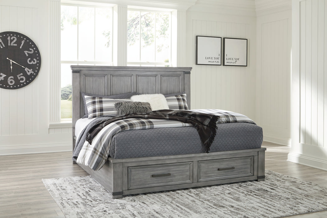 Russelyn King Storage Bed with Mirrored Dresser and Chest Factory Furniture Mattress & More - Online or In-Store at our Phillipsburg Location Serving Dayton, Eaton, and Greenville. Shop Now.