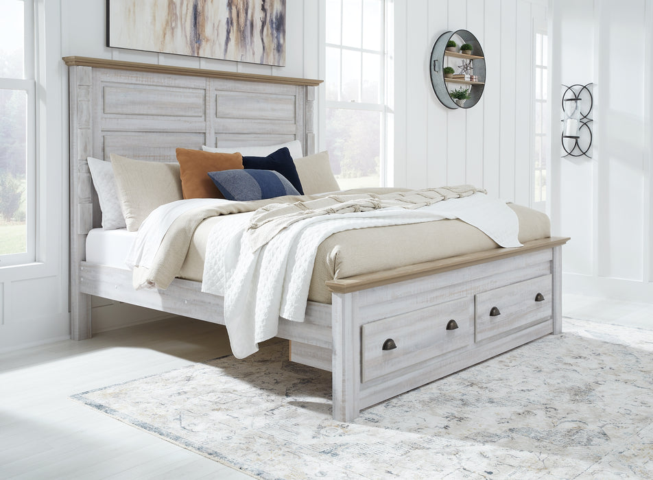 Haven Bay King Panel Storage Bed with Mirrored Dresser and Chest Factory Furniture Mattress & More - Online or In-Store at our Phillipsburg Location Serving Dayton, Eaton, and Greenville. Shop Now.