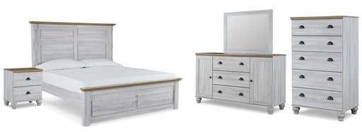 Haven Bay King Panel Bed with Mirrored Dresser, Chest and Nightstand Factory Furniture Mattress & More - Online or In-Store at our Phillipsburg Location Serving Dayton, Eaton, and Greenville. Shop Now.