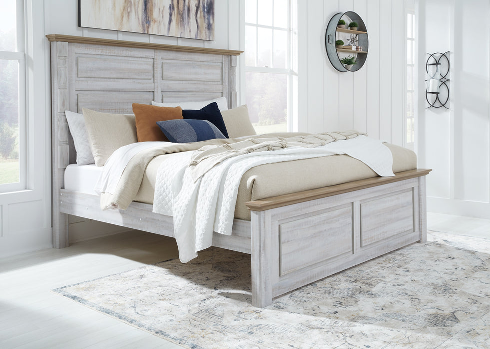 Haven Bay King Panel Bed with Mirrored Dresser, Chest and 2 Nightstands Factory Furniture Mattress & More - Online or In-Store at our Phillipsburg Location Serving Dayton, Eaton, and Greenville. Shop Now.