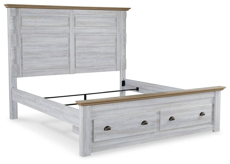 Haven Bay King Panel Storage Bed with Mirrored Dresser and 2 Nightstands Factory Furniture Mattress & More - Online or In-Store at our Phillipsburg Location Serving Dayton, Eaton, and Greenville. Shop Now.