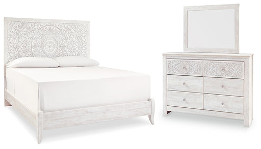 Paxberry King Panel Bed with Mirrored Dresser Factory Furniture Mattress & More - Online or In-Store at our Phillipsburg Location Serving Dayton, Eaton, and Greenville. Shop Now.