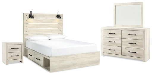 Cambeck Queen Panel Bed with 2 Storage Drawers with Mirrored Dresser and Nightstand Factory Furniture Mattress & More - Online or In-Store at our Phillipsburg Location Serving Dayton, Eaton, and Greenville. Shop Now.