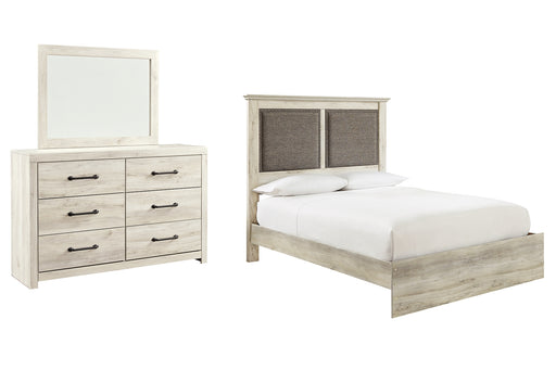 Cambeck Queen Upholstered Panel Bed with Mirrored Dresser Factory Furniture Mattress & More - Online or In-Store at our Phillipsburg Location Serving Dayton, Eaton, and Greenville. Shop Now.