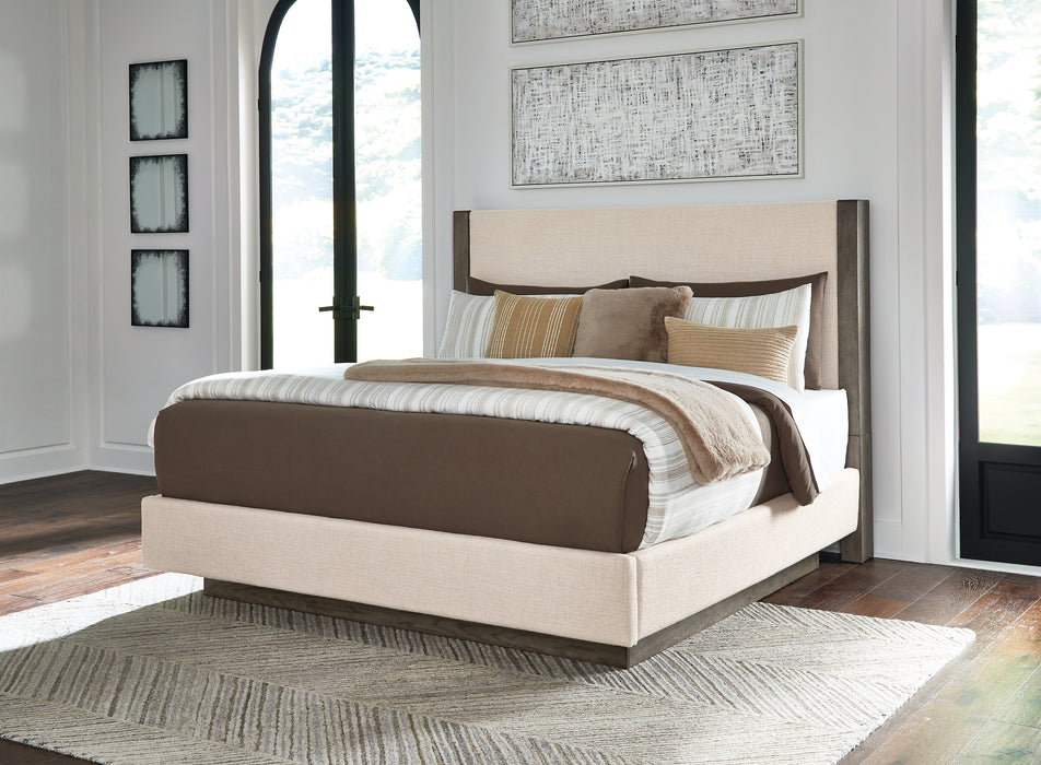 Anibecca Queen Upholstered Panel Bed with Mirrored Dresser and Chest Factory Furniture Mattress & More - Online or In-Store at our Phillipsburg Location Serving Dayton, Eaton, and Greenville. Shop Now.