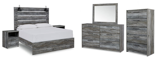 Baystorm Queen Panel Bed with Mirrored Dresser, Chest and 2 Nightstands Factory Furniture Mattress & More - Online or In-Store at our Phillipsburg Location Serving Dayton, Eaton, and Greenville. Shop Now.
