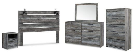 Baystorm King Panel Headboard with Mirrored Dresser, Chest and Nightstand Factory Furniture Mattress & More - Online or In-Store at our Phillipsburg Location Serving Dayton, Eaton, and Greenville. Shop Now.