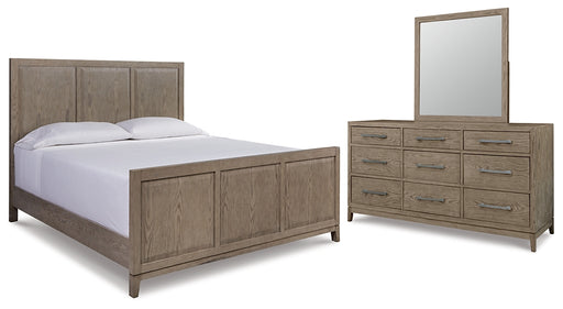 Chrestner King Panel Bed with Mirrored Dresser Factory Furniture Mattress & More - Online or In-Store at our Phillipsburg Location Serving Dayton, Eaton, and Greenville. Shop Now.