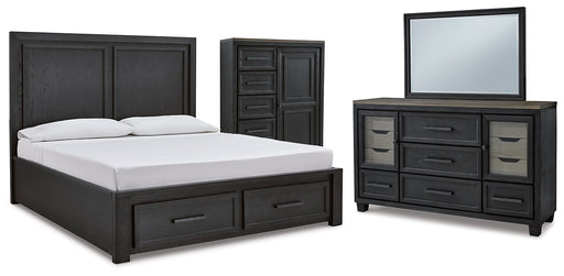 Foyland Queen Panel Storage Bed with Mirrored Dresser and Chest Factory Furniture Mattress & More - Online or In-Store at our Phillipsburg Location Serving Dayton, Eaton, and Greenville. Shop Now.