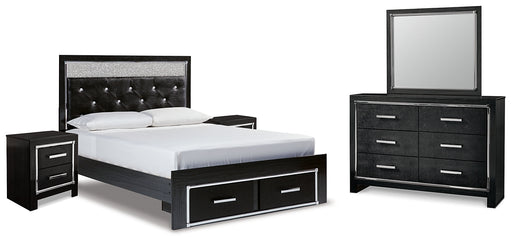Kaydell Queen Upholstered Panel Storage Bed with Mirrored Dresser and 2 Nightstands Factory Furniture Mattress & More - Online or In-Store at our Phillipsburg Location Serving Dayton, Eaton, and Greenville. Shop Now.