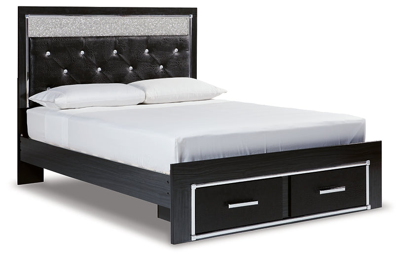 Kaydell Queen Upholstered Panel Storage Bed with Mirrored Dresser and 2 Nightstands Factory Furniture Mattress & More - Online or In-Store at our Phillipsburg Location Serving Dayton, Eaton, and Greenville. Shop Now.
