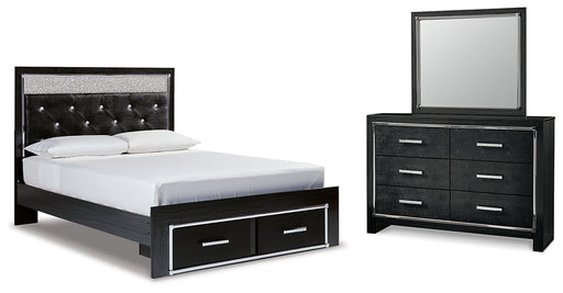Kaydell Queen Upholstered Panel Storage Bed with Mirrored Dresser Factory Furniture Mattress & More - Online or In-Store at our Phillipsburg Location Serving Dayton, Eaton, and Greenville. Shop Now.