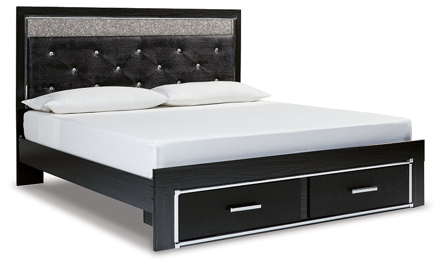 Kaydell King Upholstered Panel Storage Platform Bed with Mirrored Dresser Factory Furniture Mattress & More - Online or In-Store at our Phillipsburg Location Serving Dayton, Eaton, and Greenville. Shop Now.