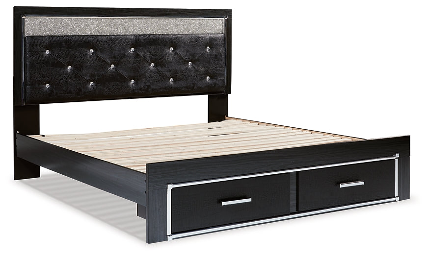 Kaydell King Upholstered Panel Storage Platform Bed with Mirrored Dresser Factory Furniture Mattress & More - Online or In-Store at our Phillipsburg Location Serving Dayton, Eaton, and Greenville. Shop Now.