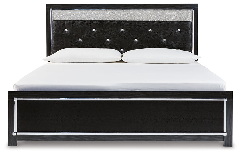 Kaydell King Upholstered Panel Platform Bed with Mirrored Dresser and Chest Factory Furniture Mattress & More - Online or In-Store at our Phillipsburg Location Serving Dayton, Eaton, and Greenville. Shop Now.