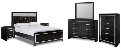 Kaydell Queen Upholstered Panel Bed with Mirrored Dresser, Chest and 2 Nightstands Factory Furniture Mattress & More - Online or In-Store at our Phillipsburg Location Serving Dayton, Eaton, and Greenville. Shop Now.