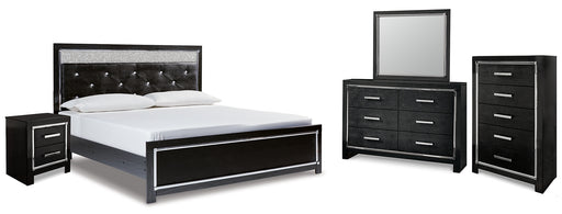Kaydell King Upholstered Panel Platform Bed with Mirrored Dresser, Chest and Nightstand Factory Furniture Mattress & More - Online or In-Store at our Phillipsburg Location Serving Dayton, Eaton, and Greenville. Shop Now.