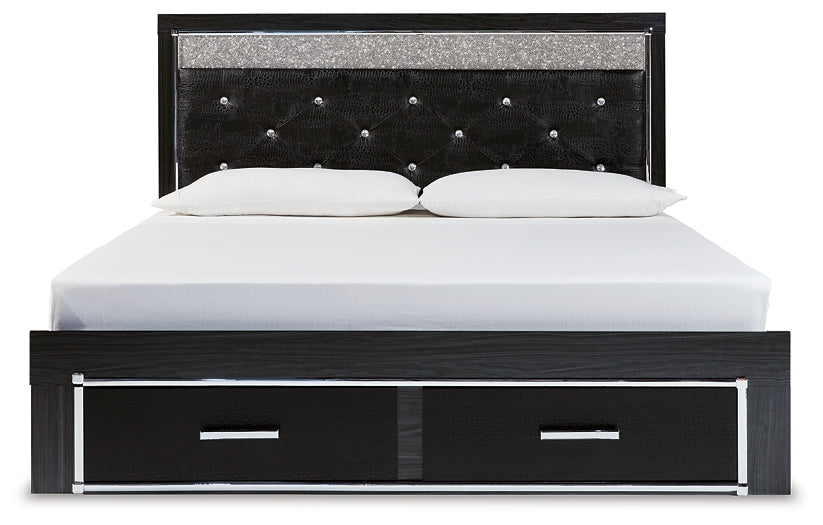 Kaydell King Upholstered Panel Storage Bed with Mirrored Dresser and Chest Factory Furniture Mattress & More - Online or In-Store at our Phillipsburg Location Serving Dayton, Eaton, and Greenville. Shop Now.