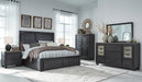Foyland California King Panel Storage Bed with Mirrored Dresser, Chest and 2 Nightstands Factory Furniture Mattress & More - Online or In-Store at our Phillipsburg Location Serving Dayton, Eaton, and Greenville. Shop Now.