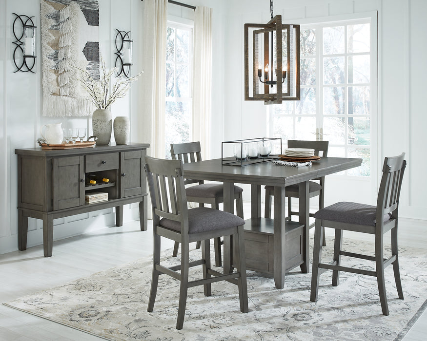 Hallanden Counter Height Dining Table and 4 Barstools with Storage Factory Furniture Mattress & More - Online or In-Store at our Phillipsburg Location Serving Dayton, Eaton, and Greenville. Shop Now.