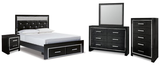 Kaydell Queen Upholstered Panel Storage Platform Bed with Mirrored Dresser, Chest and Nightstand Factory Furniture Mattress & More - Online or In-Store at our Phillipsburg Location Serving Dayton, Eaton, and Greenville. Shop Now.