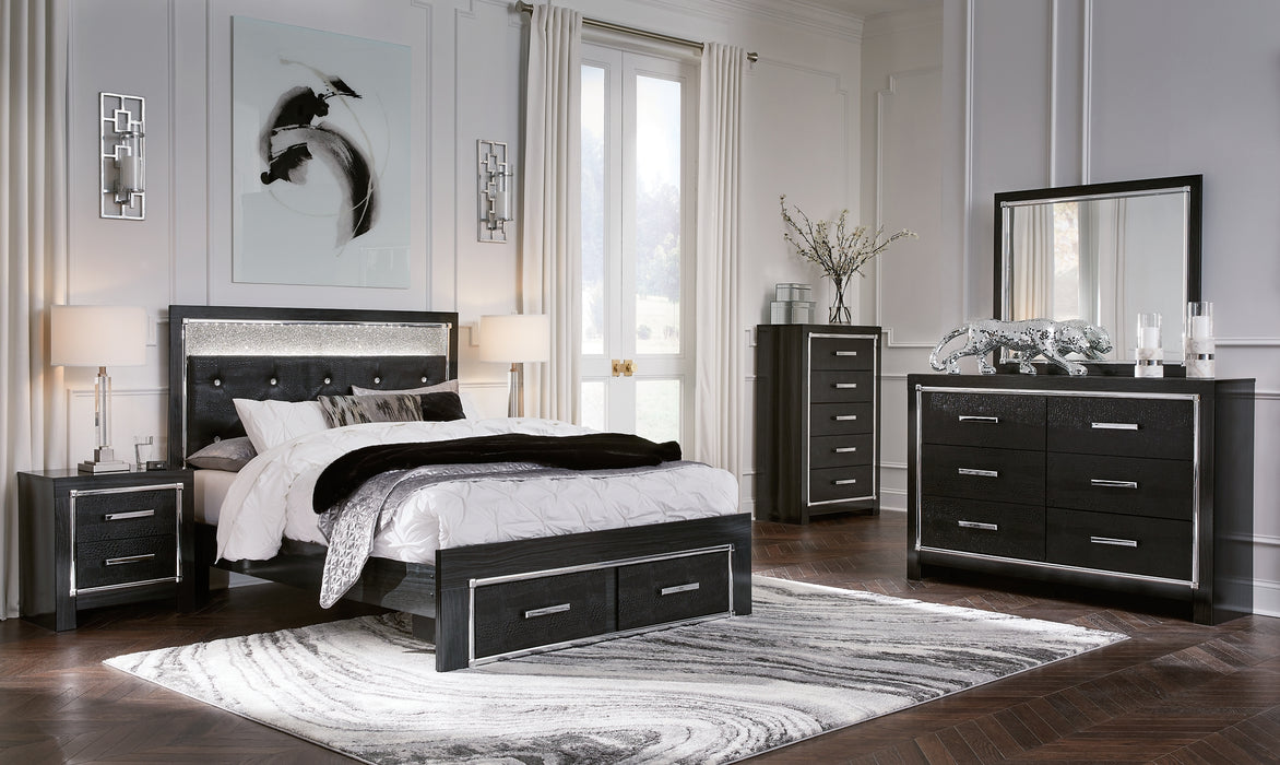 Kaydell Queen Upholstered Panel Storage Platform Bed with Mirrored Dresser, Chest and 2 Nightstands Factory Furniture Mattress & More - Online or In-Store at our Phillipsburg Location Serving Dayton, Eaton, and Greenville. Shop Now.