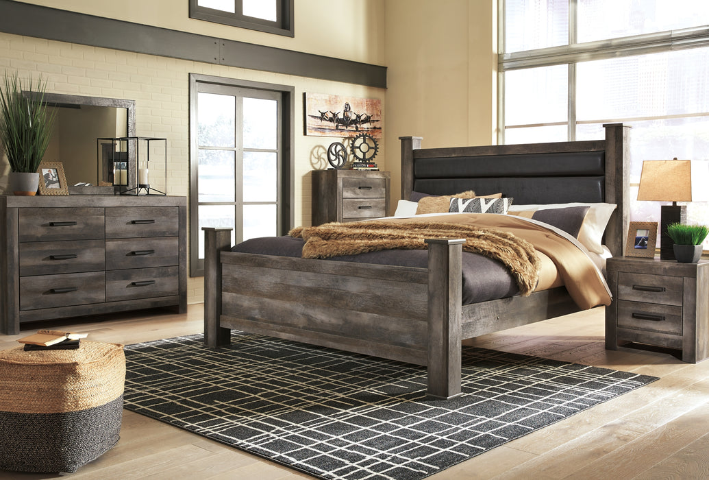 Wynnlow King Poster Bed with Mirrored Dresser, Chest and Nightstand Factory Furniture Mattress & More - Online or In-Store at our Phillipsburg Location Serving Dayton, Eaton, and Greenville. Shop Now.