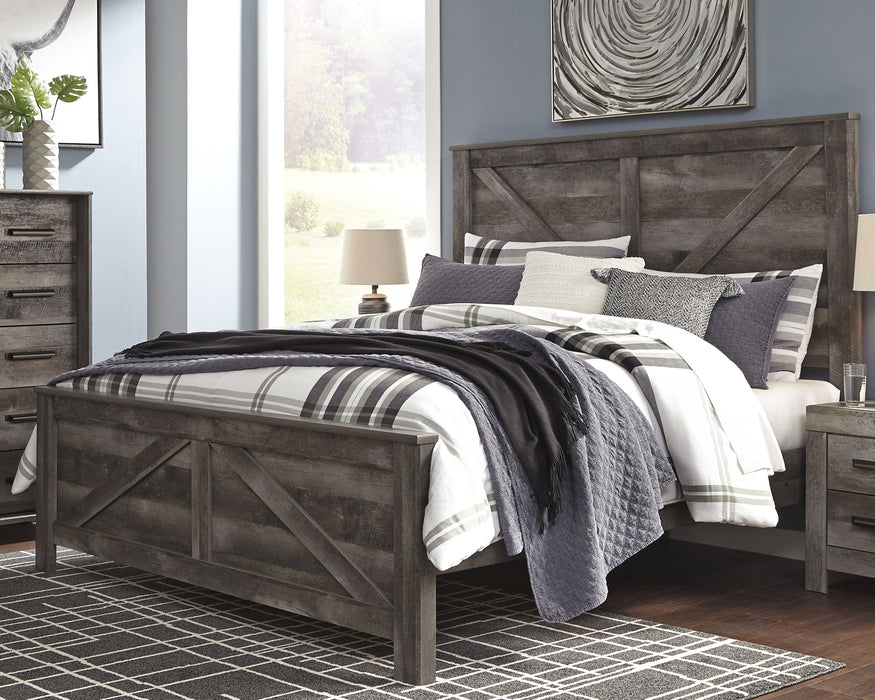 Wynnlow King Crossbuck Panel Bed with Mirrored Dresser, Chest and 2 Nightstands Factory Furniture Mattress & More - Online or In-Store at our Phillipsburg Location Serving Dayton, Eaton, and Greenville. Shop Now.