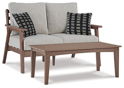 Emmeline Outdoor Loveseat with Coffee Table Factory Furniture Mattress & More - Online or In-Store at our Phillipsburg Location Serving Dayton, Eaton, and Greenville. Shop Now.