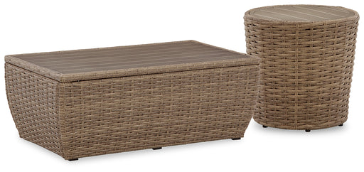 Sandy Bloom Outdoor Coffee Table with End Table Factory Furniture Mattress & More - Online or In-Store at our Phillipsburg Location Serving Dayton, Eaton, and Greenville. Shop Now.